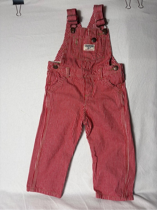 OshKosh B'gosh Other - OshKosh B'gosh Red and White Striped Kids vintage Overalls